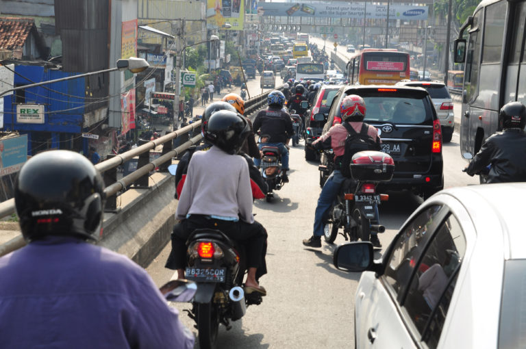 Trafic jam in Jakarta.